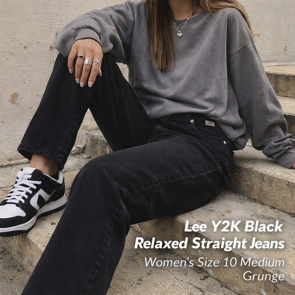 Lee Women's Black Straight Leg Jeans